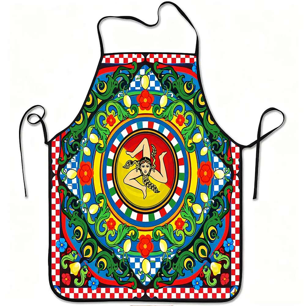 Kitchen Baking Gift Ideas - 1 Buah Celemek Bertema Sisilia Italia,