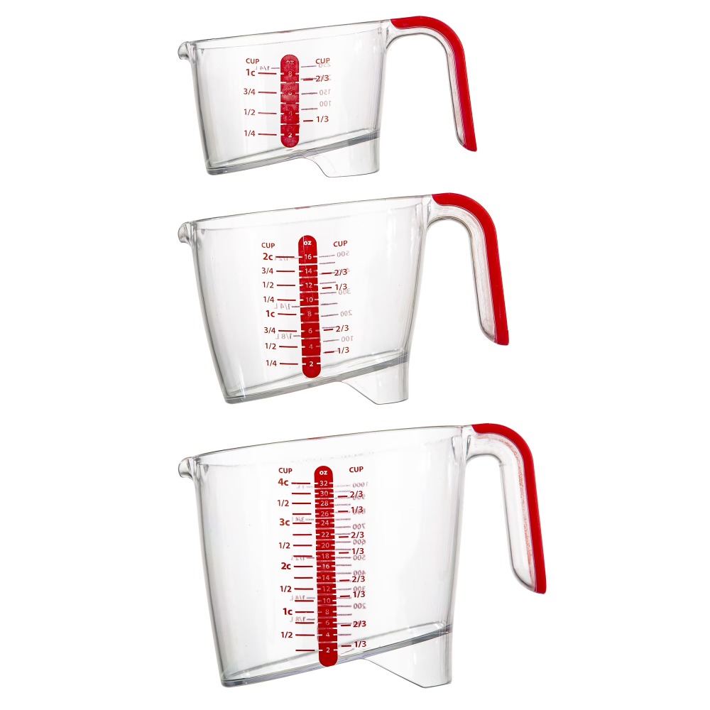 Kitchen Glass Baking Set - Set 3 Gelas Ukur Cair dengan