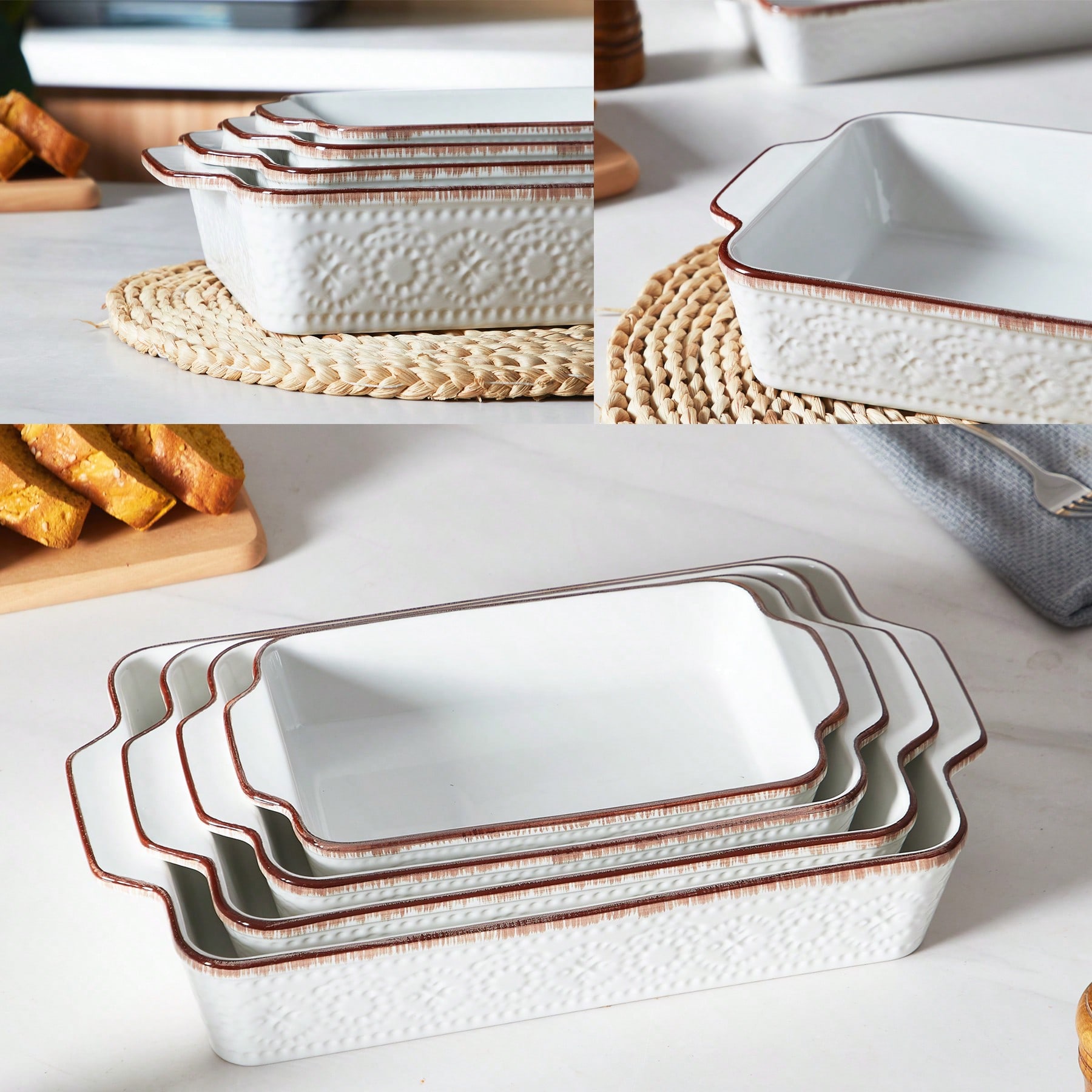 Kitchen Glass Baking Set - Peralatan Masak Casserole Untuk Oven, Peralatan