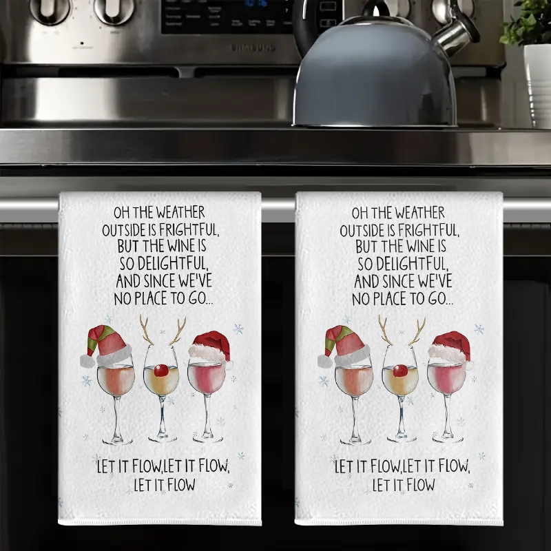 Kitchen Glass Baking Set - 2 Buah, Handuk Dapur Slogan Kreatif
