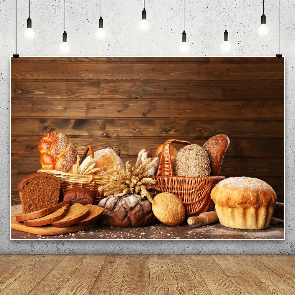 Kitchen Baking Background - Latar Belakang Papan Kayu Memanggang Roti