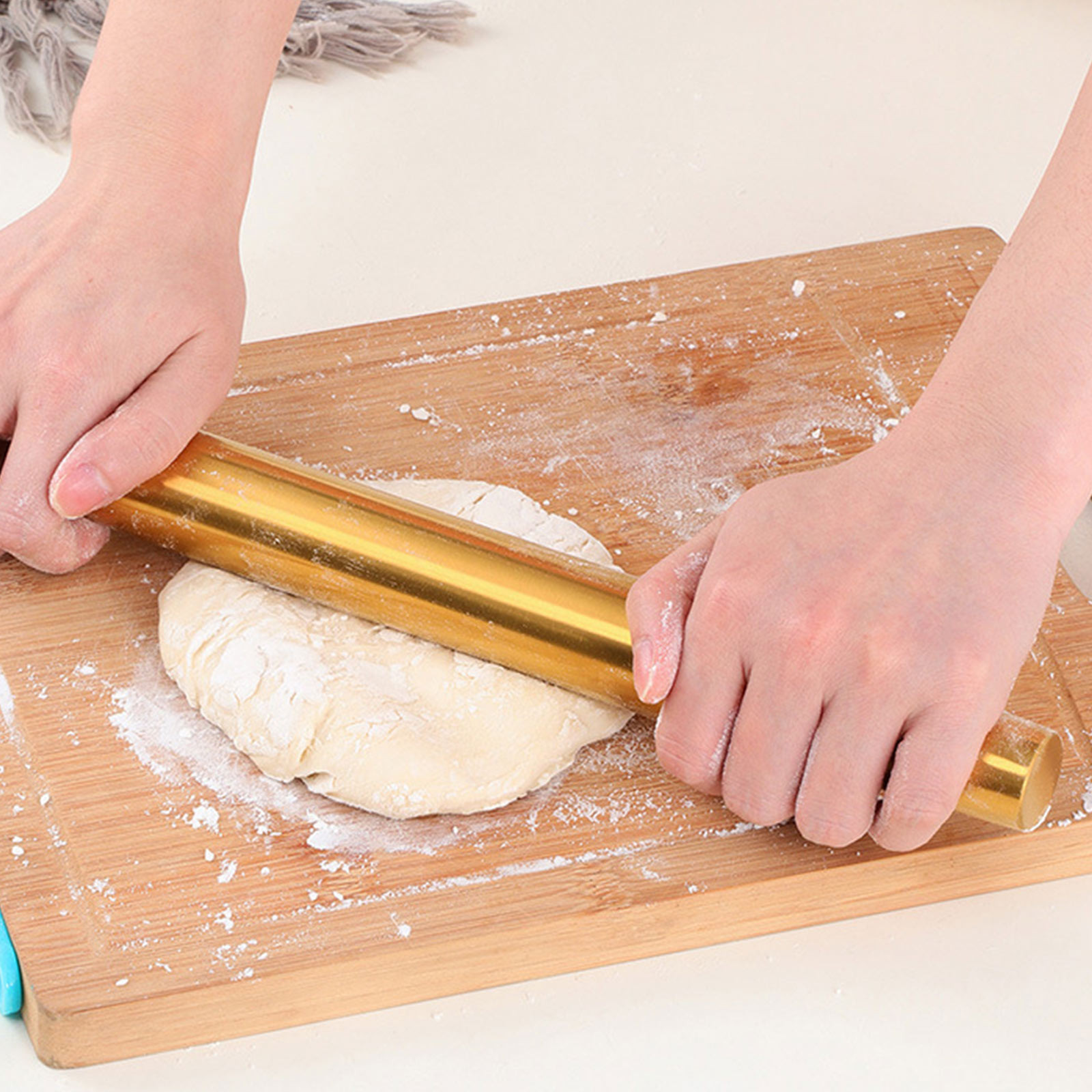 Kitchen Roller Baking - Alat Penggulung Adonan Emas untuk Kue,