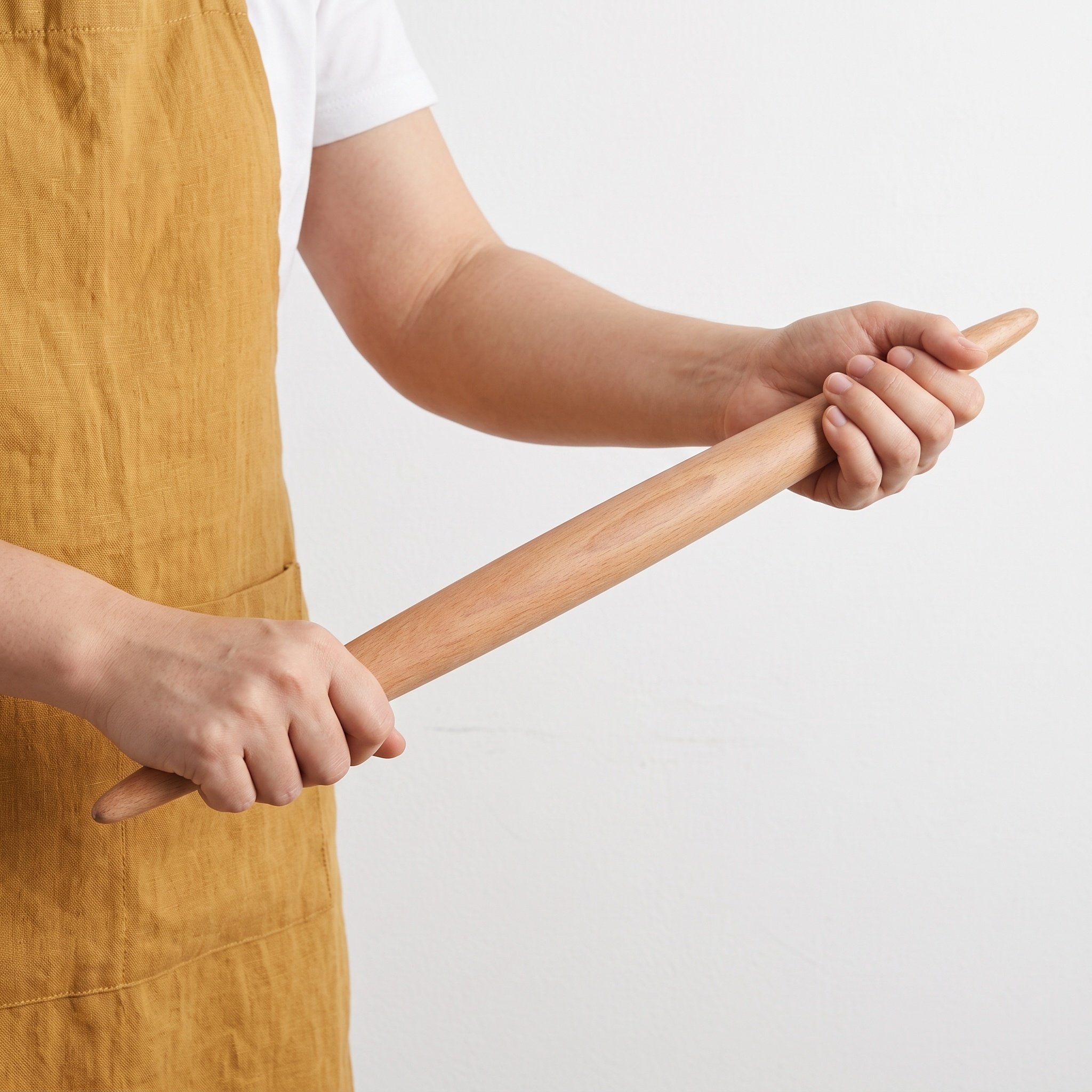 Kitchen Roller Baking - Penggilas Adonan Kayu Runcing Prancis 16.5cm,