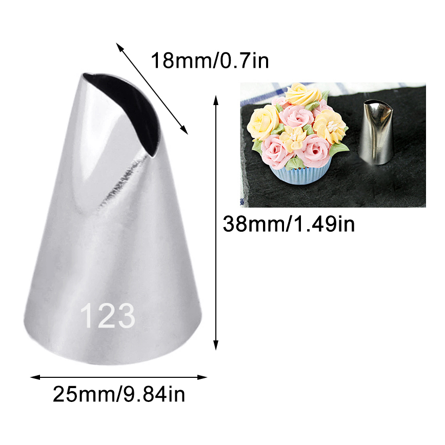 #120 121 123 krim kelopak mawa - Decorating Tip Set ulasan dan harga
