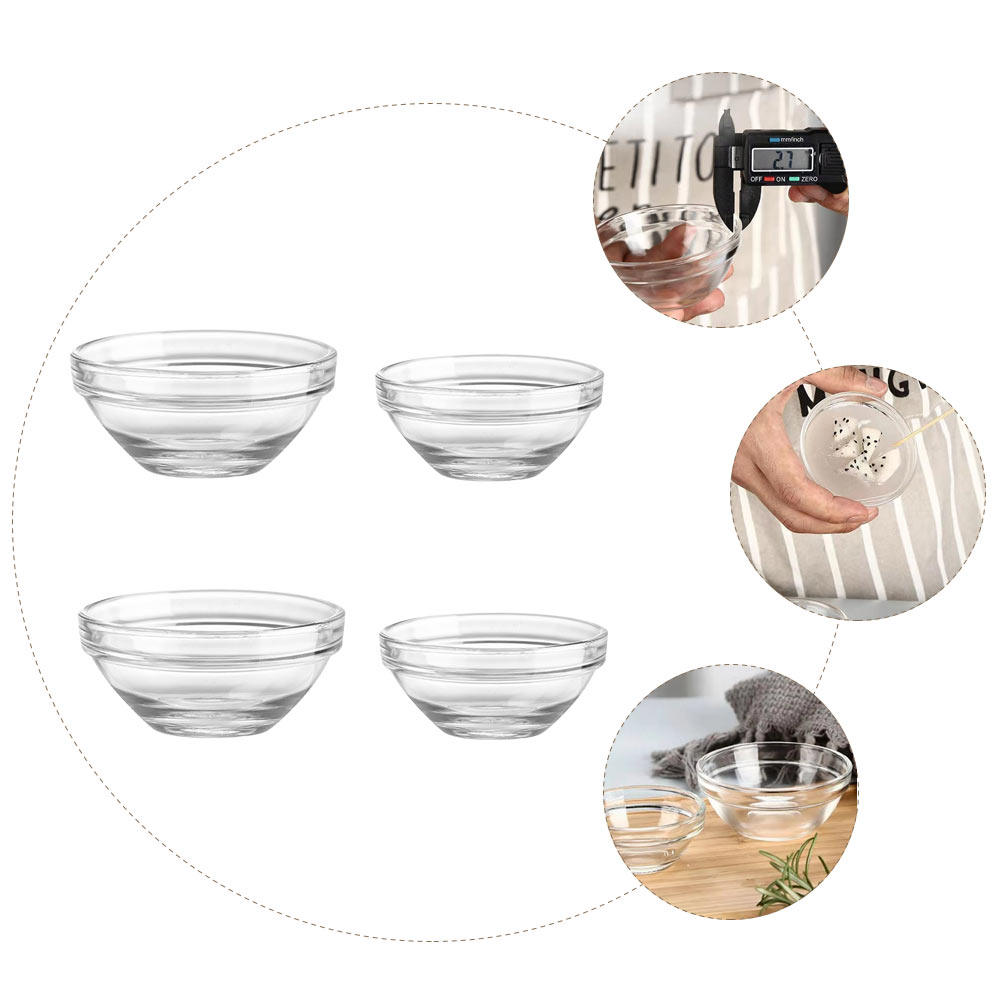 4Pcs Mangkuk Kaca Puding Wadah - Kitchen Glass Baking Set ulasan dan harga