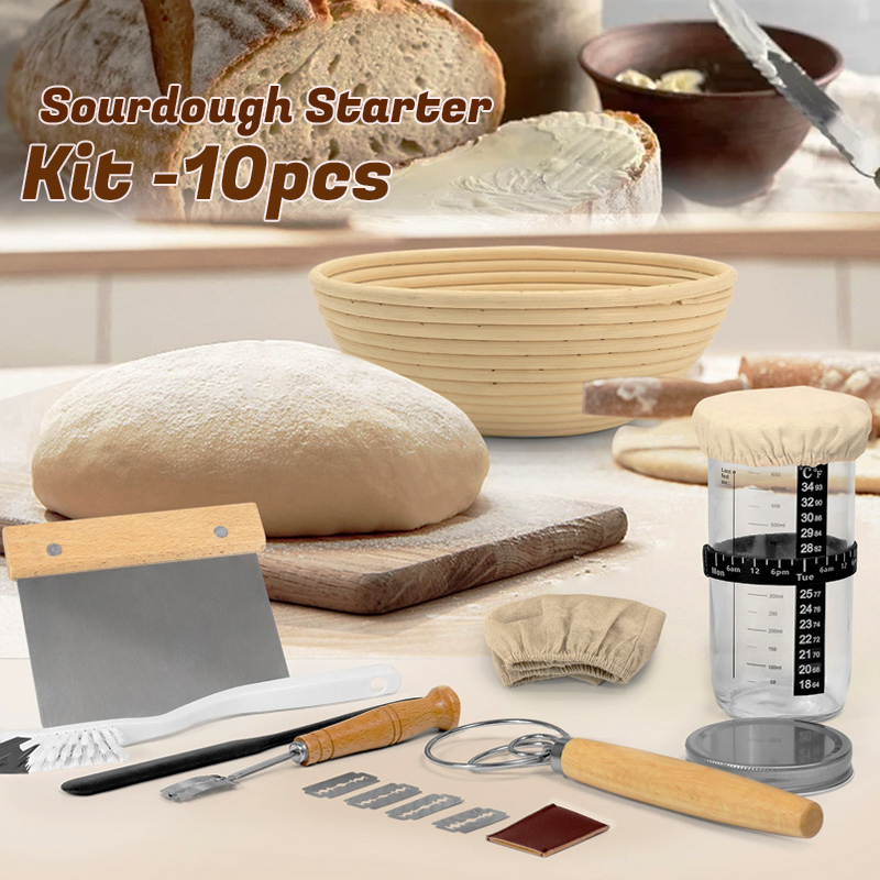 Kit Pembuat Roti Sourdough 650 - Kitchen Glass Baking Set ulasan dan harga