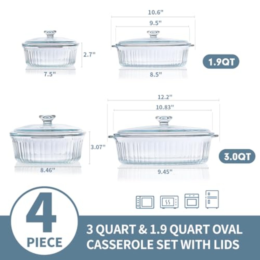 Set wadah kue untuk penggunaan - Kitchen Glass Baking Set ulasan dan harga