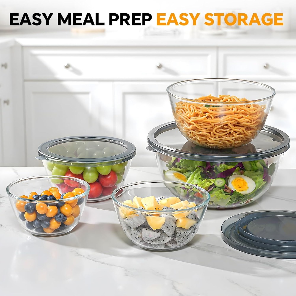 Mangkuk Pencampur Kaca Dengan  - Kitchen Glass Baking Set ulasan dan harga