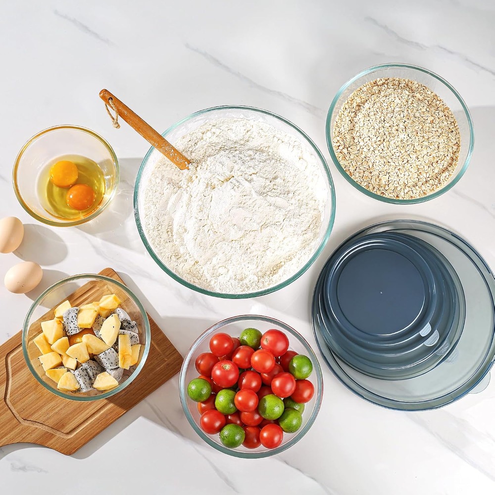 Mangkuk Pencampur Kaca Dengan  - Kitchen Glass Baking Set ulasan dan harga