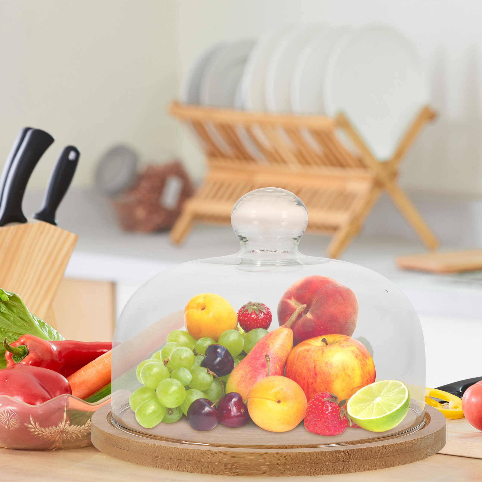1 set 1 Set Tutup Kubah Kaca P - Kitchen Glass Baking Set ulasan dan harga